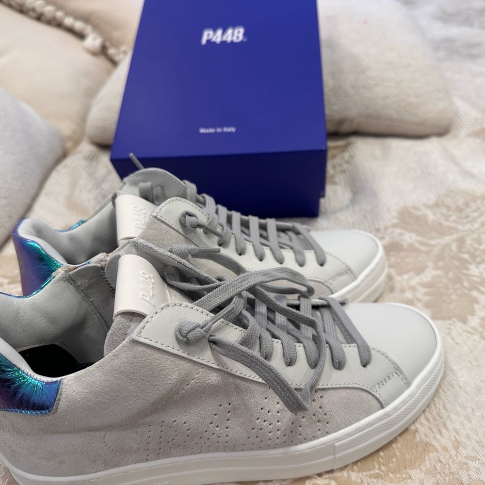 P448 White and Iridescent Sneakers